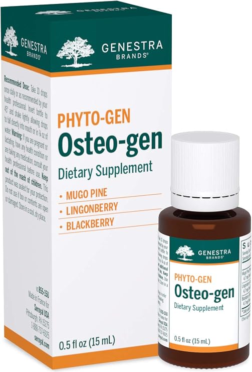 Genestra Brands Osteo-gen, 0.5 fl. oz. | Mugo Pine, Lingonberry, and BlackBerry Herbal Supplement, Carvacrol Formula