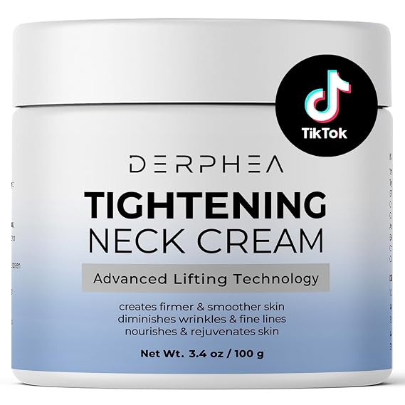 Neck Tightening Cream for Crepey Skin: Tighten and Lift Neck Cream For Tightening and Firming, Fine lines, Loose & Sagging On Face, Decollete & Other Skin Areas - 3.4 Fl Oz