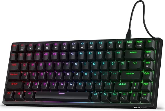 RK ROYAL KLUDGE RK84 Wired RGB 75% Hot Swappable Mechanical Gaming Keyboard
