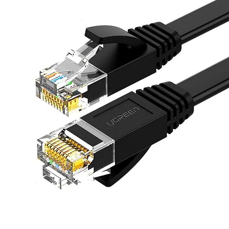 Ugreen CAT6 Flat Ethernet Kablosu, 8 Metre, Siyah
