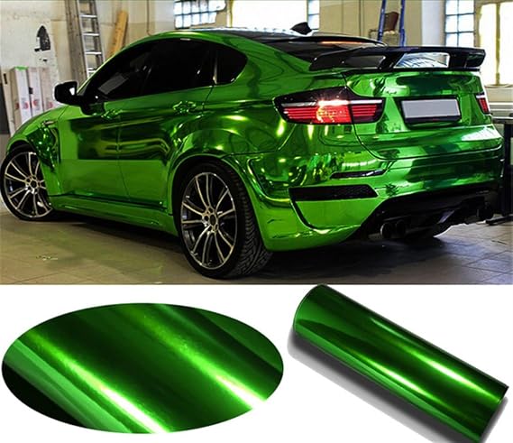 DIYAH High Gloss Green Chrome Mirror Vinyl Car Wrap Sticker with Air Release Bubble Free Anti-Wrinkle (120" x 60" / 10FT x 5FT)