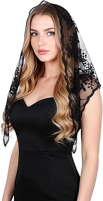 Mantilla Veil Triangle Black Lace Catholic Veil For Women Head Covering Latin Scarf Mass Veils For Bridal Women