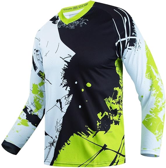 Dirt Bike Jersey for Youth, Kids Mountain Bicycle Shirt Long Sleeve for Motorcycle Motocross BMX Moto Mx Offroad Racing