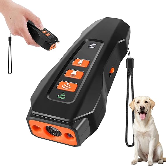 Dog Bark Deterrent Devices Portable Rechargeable Anti-Barking Device 3-Mode Ultrasonic Bark Deterrent for Indoor/Outdoor Use Corrects Your Own or Neighbor's Dog's Undesirable Behavior