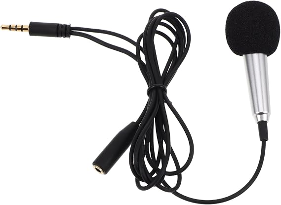 Portable Mini Microphone for Singing Live Performance Condenser Mic Cord for Mobile Phone Karaoke