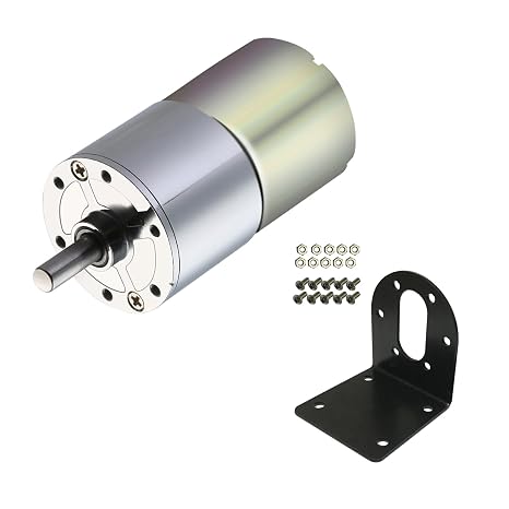 Micro DC 12V 30RPM Geared Motor with Bracket 37mm Diameter Gearbox Centric Ouput Shaft Gear MotorLarge Torque Reduction Motor