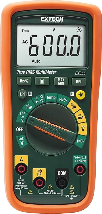 Extech EX355-12-Function True RMS Multimeter with Non-Contact Voltage Detection (NCV)
