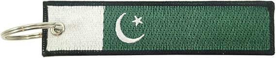 Luso Pakistan Flag Key Chain, 100% Embroidered