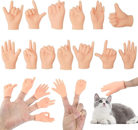 13Pcs Tiny Hands finger puppets,Funny Little Props Rubber Hands Joke Props