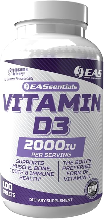 EAS Vitamin D3 2000 IU, Supports Bone Health, 100 Tablets