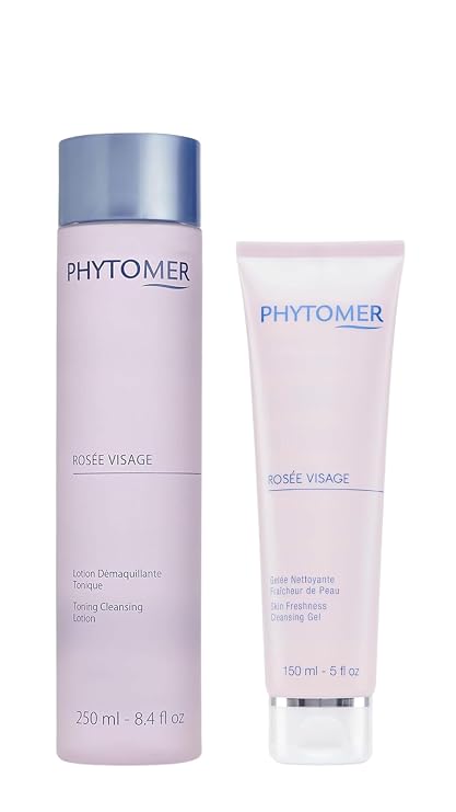 PHYTOMER Rosee Visage Duo: Toning Cleansing Lotion & Face Cleansing Gel for a Refreshing, Radiant Complexion
