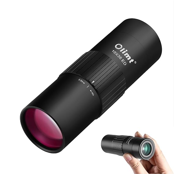 10x36 Monocular Telescope, Compact Handheld Mini Pocket Small Portable Size ED Lens Fully Multi-Coated HD BAK-4 Prism Optics Professional Waterproof Fogproof for Adults Hiking Bird Watching Travel