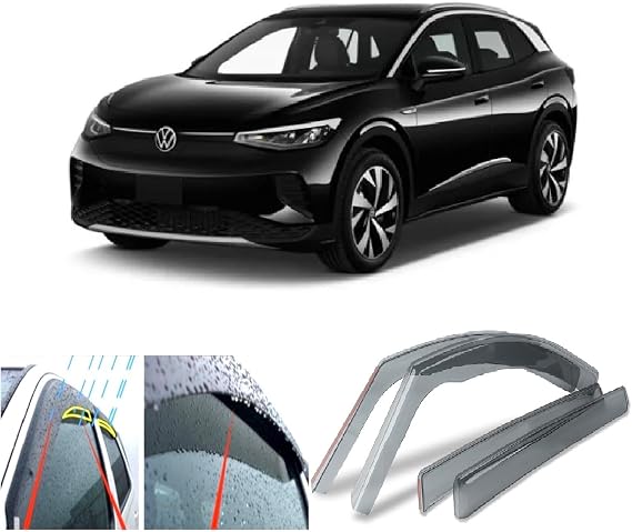 4x Rain Guards Wind Deflectors for Volkswagen ID.4 2020 2021 2022 2023 2024 2025 2026