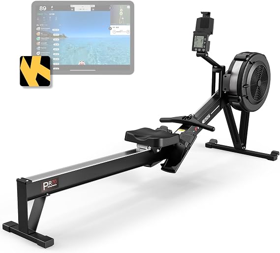 PASYOU Rowing Machine, Air Resistance Rowing Machines for Home Use 10 Gears Adjustable, Super Silent Rower Machine with Bluetooth & Smart Monitor(350LB Weight Capacity) PR70