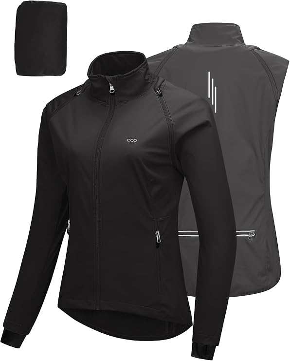 33,000ft Women's Zip Up Lightweight Athletic Workout Yoga Cycling Track Running Jacket Waterproof Windproof Reflective
