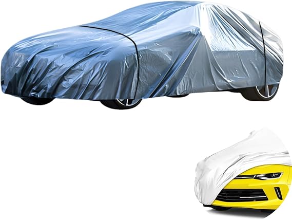 Car Cover Waterproof All Weather, Car Covers for Outside Storage, Outdoor Car Cover for Small Cars, 430 X 160 X 120 Cm Size, Silver Grey Colour