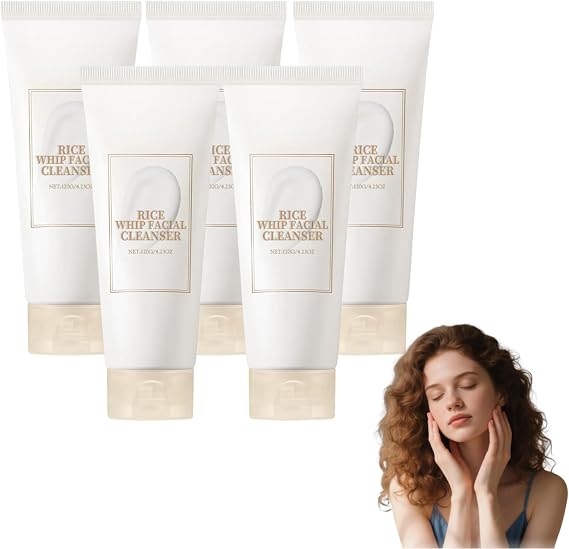 Rice Water Bright Foaming Facial Cleanser - Gentle Daily Hydrating & Moisturizing Face Wash with Creamy Lather, Deep Cleansing Pores Without