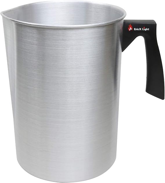 EricX Light Candle Making Pouring Pot, 4 pounds, Dripless Pouring Spout & Heat-resisting Handle Designed Wax Melting Pot, Aluminum Construction Candle Making Pitcher