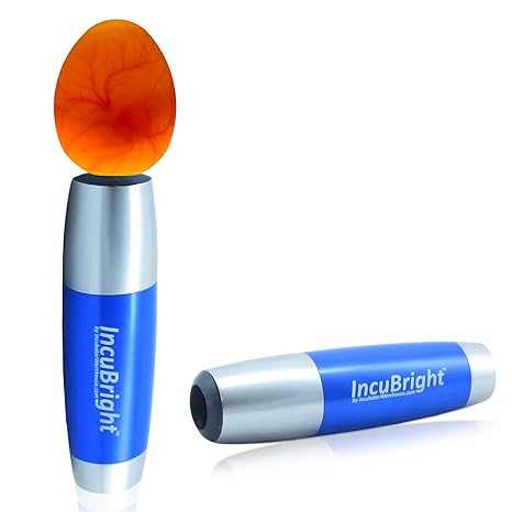 Incu-BrightTM Ultra Bright LED Egg Candler - Portable Light for All Egg Sizes - Identifies Developing and Non-Developing Eggs - Safe for Poultry and Reptiles - Model 1102