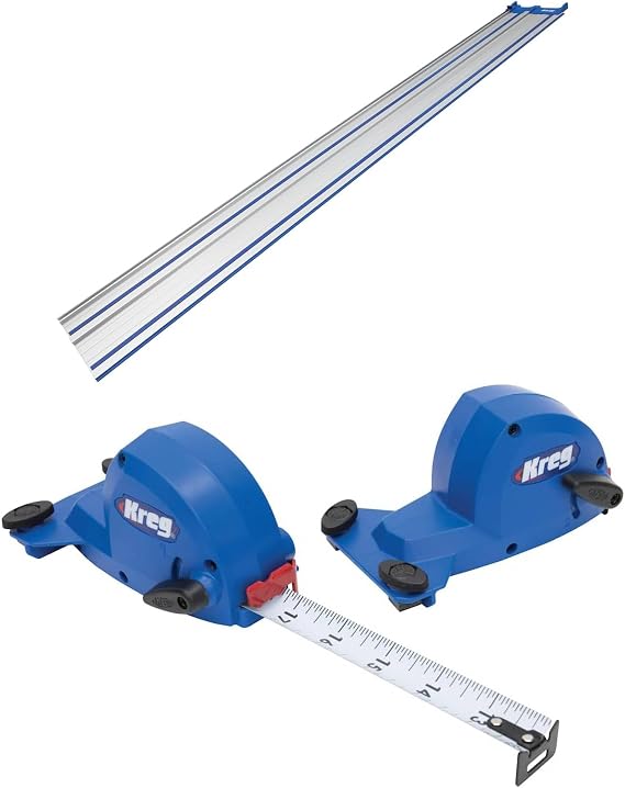 Kreg 62" Guide Track with Parallel Guides Adaptive Cutting System Precision Wide Cuts from 12" to 96" in Plywood and Solid Wood Without Measuring