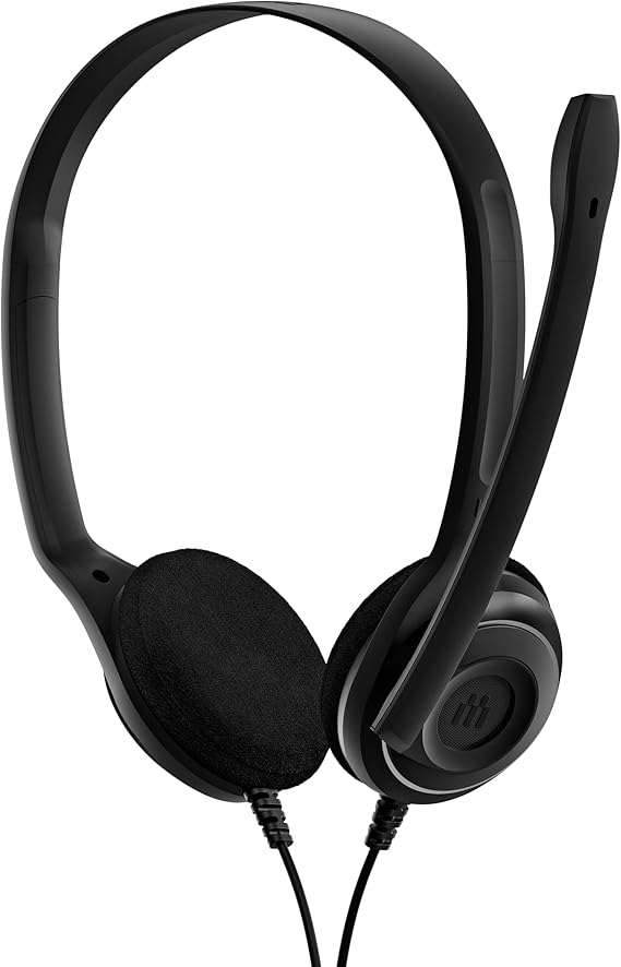 EPOS PC8 USB Stereo Headset for PC &amp; Mac - Wired On-Ear Headphones with Noise-Canceling Mic, USB Plug, In-Line Volume &amp; Mute Control, Ultra-Light Design, Perfect for Business, Calls &amp; Remote Work