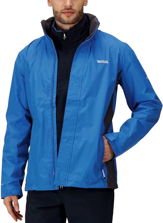 Regatta Mens Mens Matt Lightweight Waterproof Shell Jacket Oxford Blue/Iron S - Chest 37-38" (94-96.5cm)