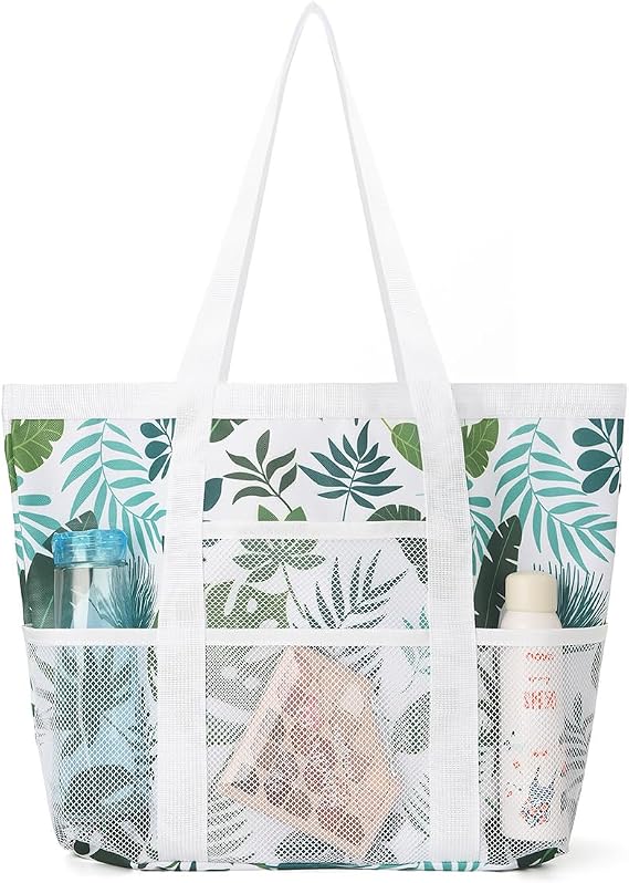 Beach Bags For Women, With Inside Zipped Privacy Pocket,For Pool Swim Travel Acation Essentials
