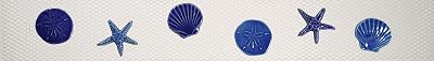 Artistry in Mosaics Shells Step Markers Ceramic Swimming Pool Mosaic 3 x 24, Blue