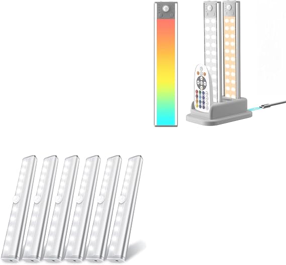 lexall RGB Under Cabinet Lighting with Charging Station & Motion Sensor Light Indoor