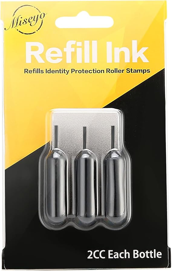 Miseyo Roller Stamp Refill Ink - 3 Pack - Black Ink