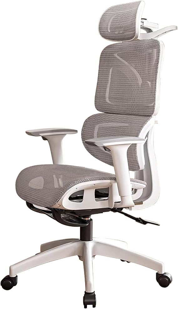 Ergonomic Office Chair, Mesh Office Desk Chair with Headrest, High Back Computer Chair with Flip-up Armrests and Adjustable Lumbar Support,Office Chair with Wheels(Hollow seat Cushion)