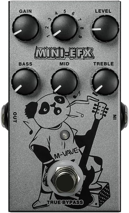 Mini EFX Compact Guitar Multi-Effects Pedal with 9 Drive Tones (Boost/Overdrive/Distortion), 3-Band EQ & True Bypass – Portable Tone Shaper for Electric Guitars