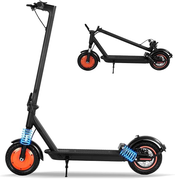 1000W Peak Motor Foldable Commuter Electric Scooter for Adults & Teens - Off-Road Ready with Dual Suspension, 25-Mile Range, 21 Mph, 10" All-Terrain Puncture-Proof Tires, Dual Brakes & APP Control