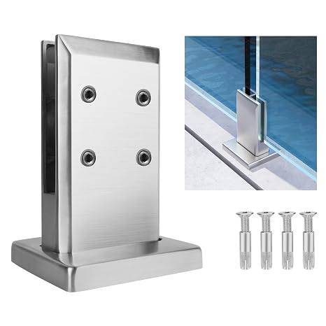 LukLoy 304 Stainless Steel 1.4KG Heavy Duty Glass to Glass Spigot Clamp, 180 Degree
