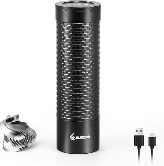 Honeycomb Portable Electric Coffee Grinder, 5-Star Stainless Steel Burr, Metal Body, One-Touch Auto-Stop, with Travel Case for Espresso, Moka Pot, Pour Over & French Press, Black