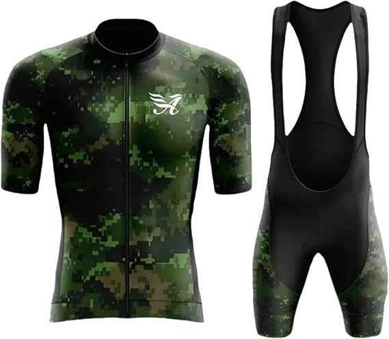 Men's Cycling Apparel, Cycle Jersey Mens Short Sleeve Set Breathable Quick Dry Bike Shirt bib Shorts Cycling Suits