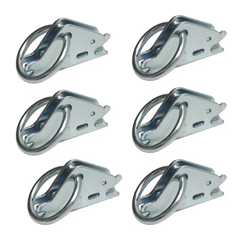 SNAP-LOC E-Track O-Ring Multi-Purpose Tie-Down 6-Pack for Hook-Straps, Rope, Cable, Pickups, Trucks, Trailers, Logistics