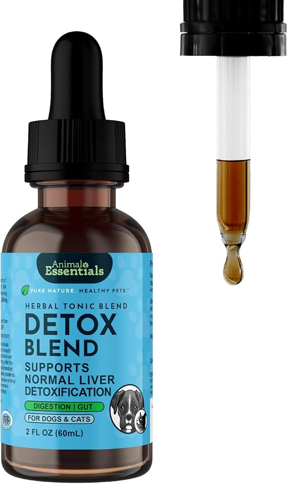 Animal Essentials Detox Blend Liver Support for Dogs and Cats, 2 fl oz- Promotes Healthy Liver Function