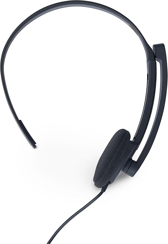 Verbatim Mono 3.5mm Wired Headset with Microphone and in-Line Remote, Black | 3.5mm mono headset with rotatable microphone and in-line remote for calls, conferencing and office use