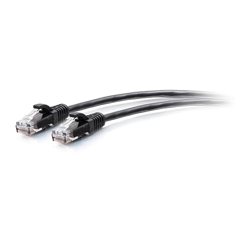 C2G 1ft (0.3m) Cat6a Snagless Unshielded (UTP) Slim Ethernet Network Patch Cable - Black