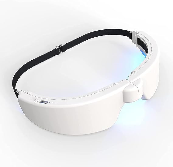 Light Therapy Glasses, Portable & Wearable UV-Free Blue Light Therapy Lamp, Natural Relief for Good Sleep, Happy Mood, Boost Energy and Jet Lag (Glasses-I)
