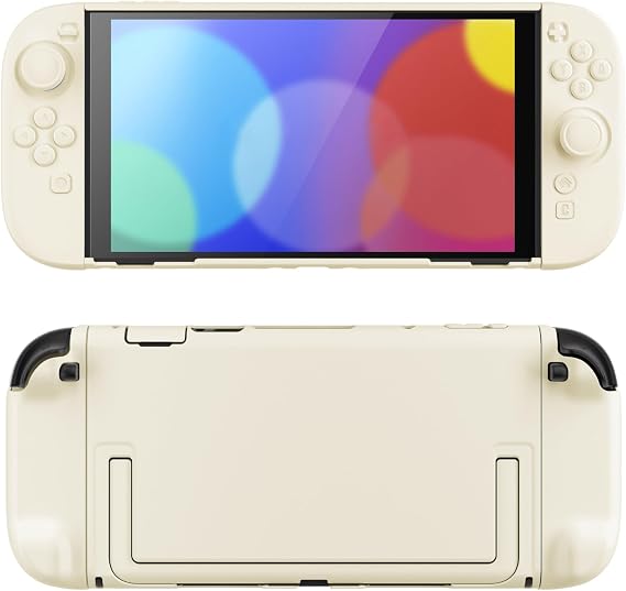 PlayVital Protective Case for Nintendo Switch 2 - Cute Dockable Hard Case Shell for Switch 2 with Thumb Grip & Sticker & Button Caps, Anti-scratch & Shockproof Cover Skin - Antique Yellow