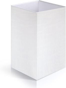 OUTON White Linen Texture Lamp Shade 14.25 x 8.5 x 8.5 inch for Shelf Floor Lamp
