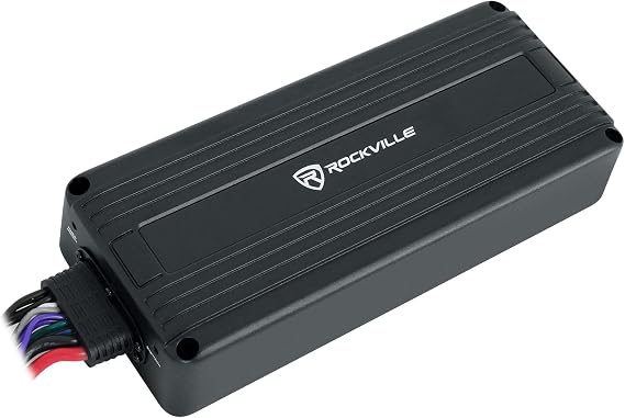 Rockville ATV420 V2 500W 4-Channel UTV/Motorcycle Amplifier, IP65 Waterproof, Bluetooth, Compact Design, Crossover Controls, Perfect for ATVs/UTVs/Motorcycles