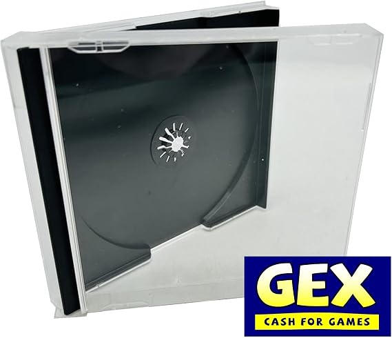 GEX PS1 Replacement Case for PlayStation One Games. Compatible Jewel Box, Clear & Black