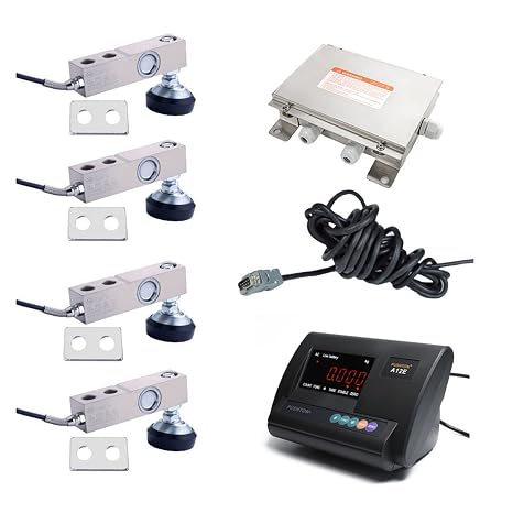 Digital Load Cell Weight Sensor, Weighbridge 100kg Load Cell Combination Set Cantilever Pressure Sensor Module With Display Instrument for DIY Portable Electronic Kitchen Scale Kit(0.5 Ton)