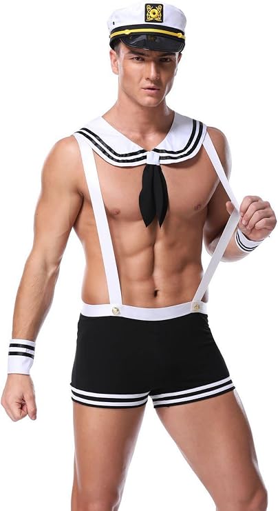 Men's Navy Tuxedo Sexy Lingerie Seaman Role-Play Funny Uniform Nightclub Cosplay Costume Outfits
