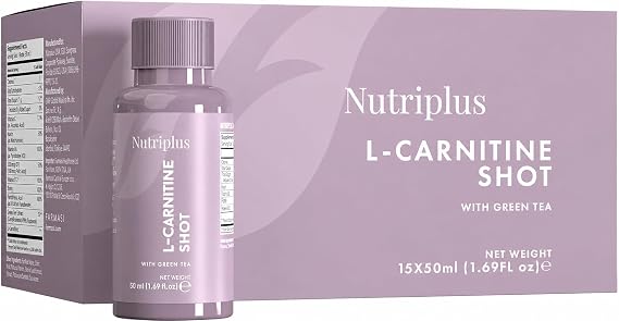 FARMASi Nutriplus L Carnitine Shot Drink, Non GMO, Sugar Free, 1.69 fl oz