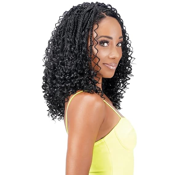 Royal Zury Crochet Briad V-shape Finish Style V11 Boho Curly (12"+13"+14") (Off Black 1B)