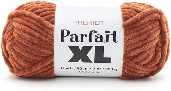 Premier Yarns Parfait XL Yarn, Ideal for Crocheting and Knitting, Jumbo Weight, Chenille, Rust, 7 oz, 87 Yards